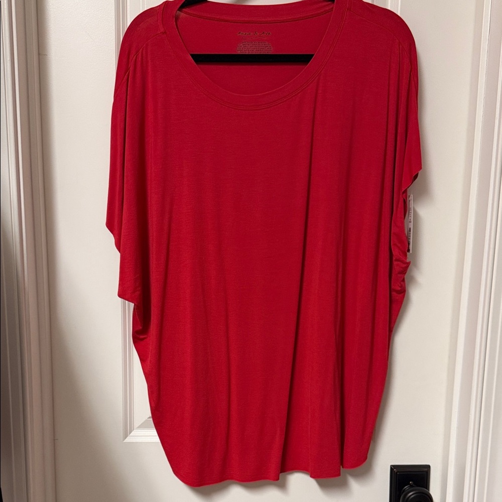 Anna & Ava Bold Red Short Sleeve Top